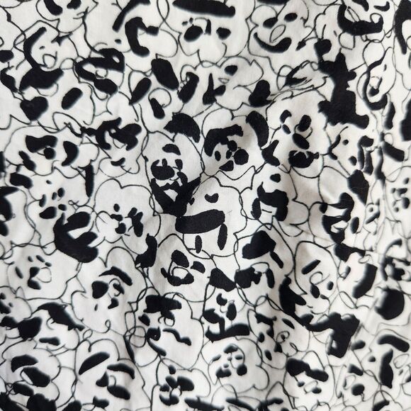 Proenza Schouler Graphic Scribble Print Cotton Shift Dress Button Cuffs Size 6 - Picture 10 of 11